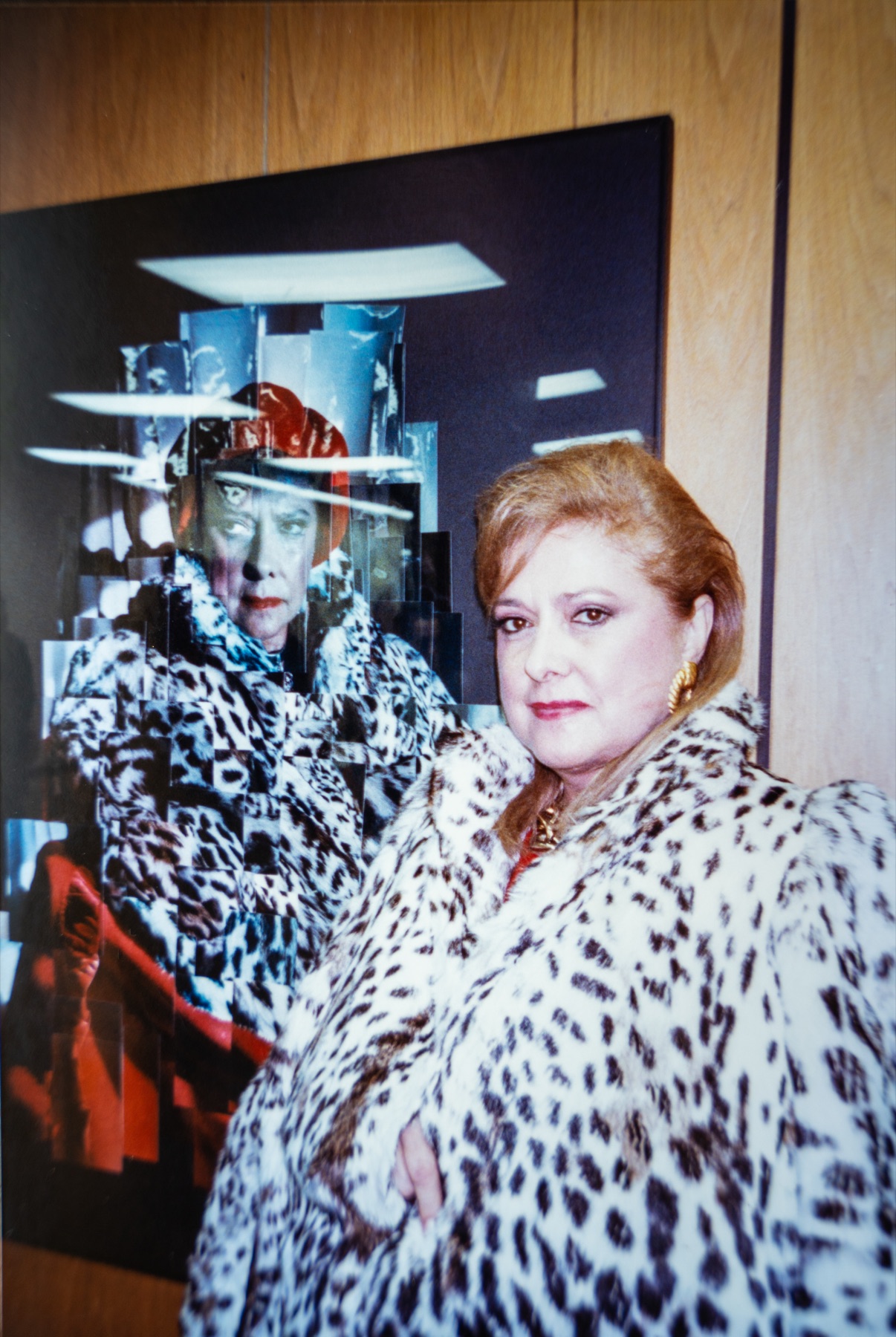 Eva J. Pape at the Photomontage Exhibition, Fordham University at Lincoln Plaza, New York, 1989